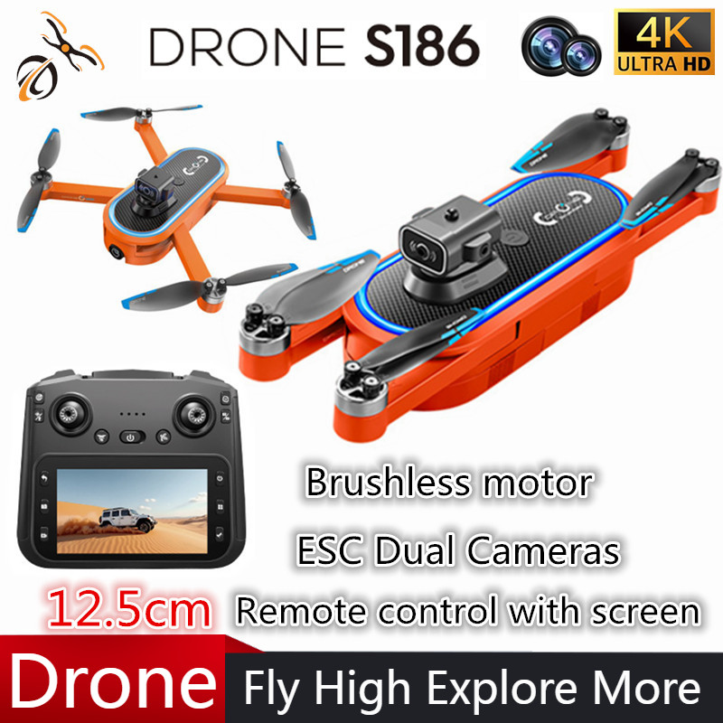2025 S186 Drone Professional 4 - Drone Controller Screen ulasan dan harga