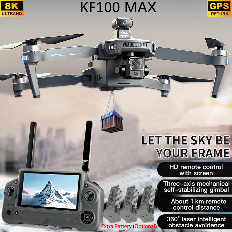 KF100 MAX GPS Drone 4K Camera  - Drone Controller Screen ulasan dan harga